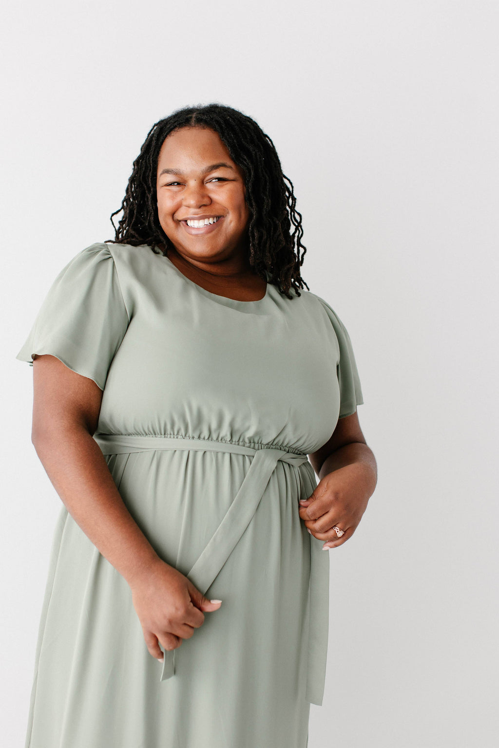 'Naomi' Chiffon Belted Maxi Dress