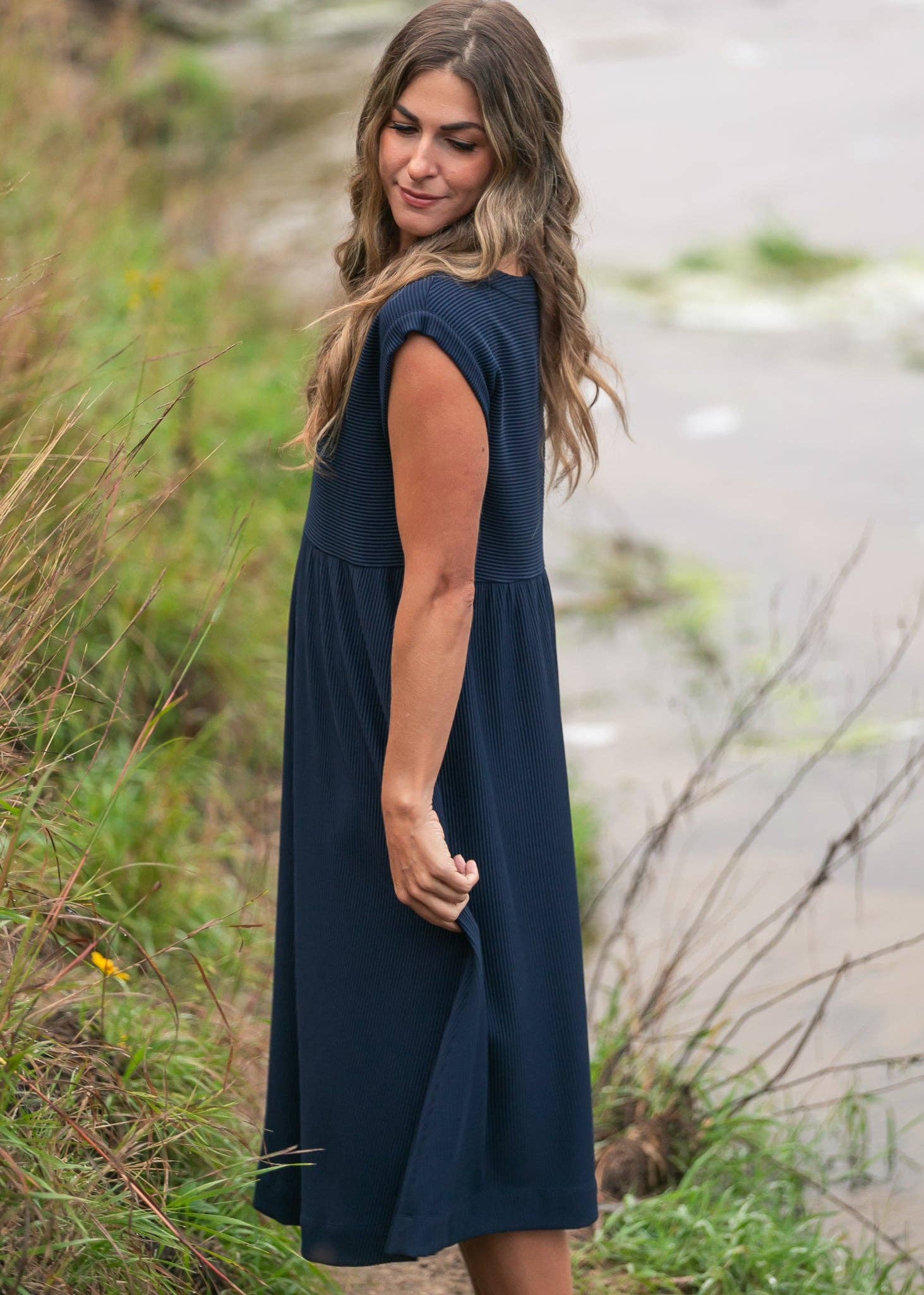 Olivia Cap Sleeve Midi Dress