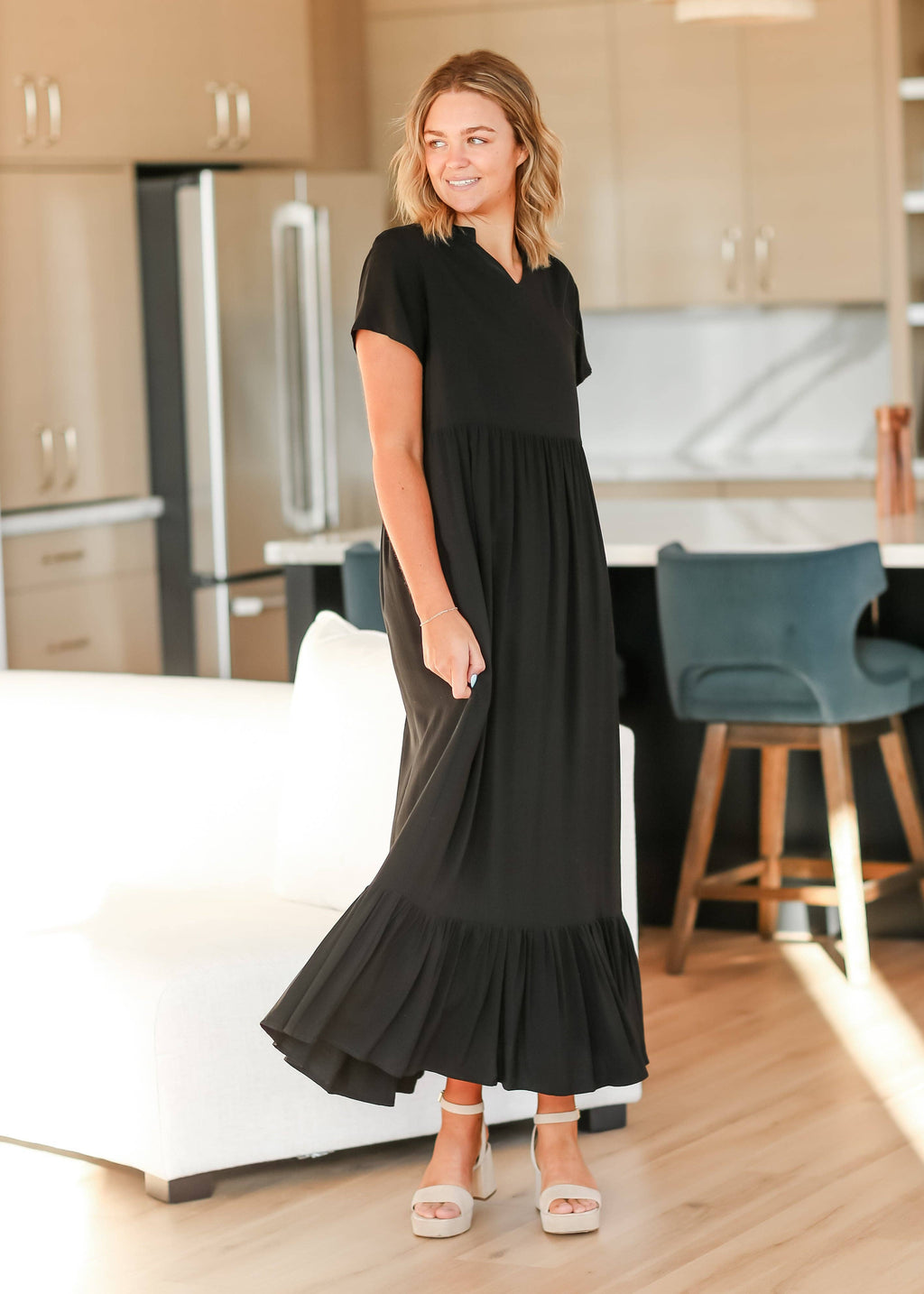 Womens Jaydrien Flutter Sleeve Maxi Dress Summer 2025
