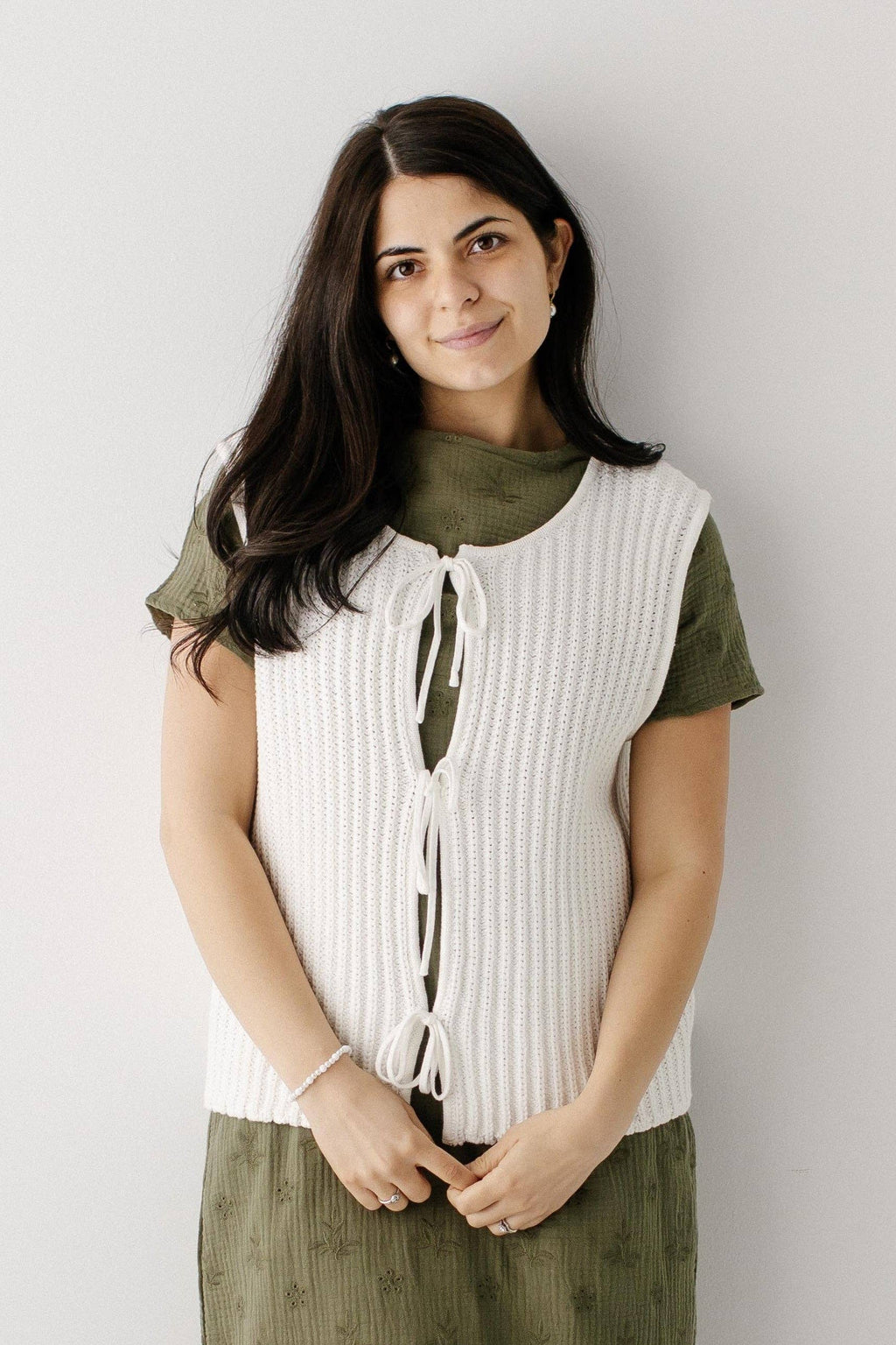 Ingrid Fall Bow Tie Knit Vest