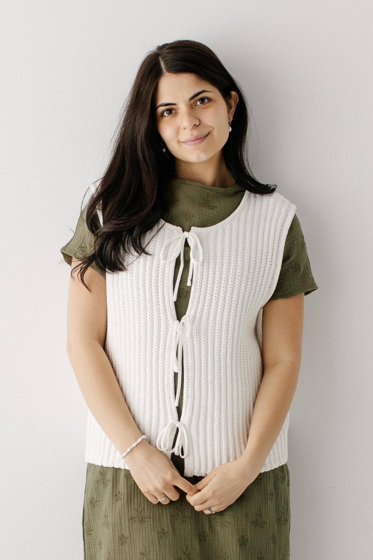 Ingrid Fall Bow Tie Knit Vest