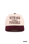 With God All Things Are Possible Two Tone Cotton Hat