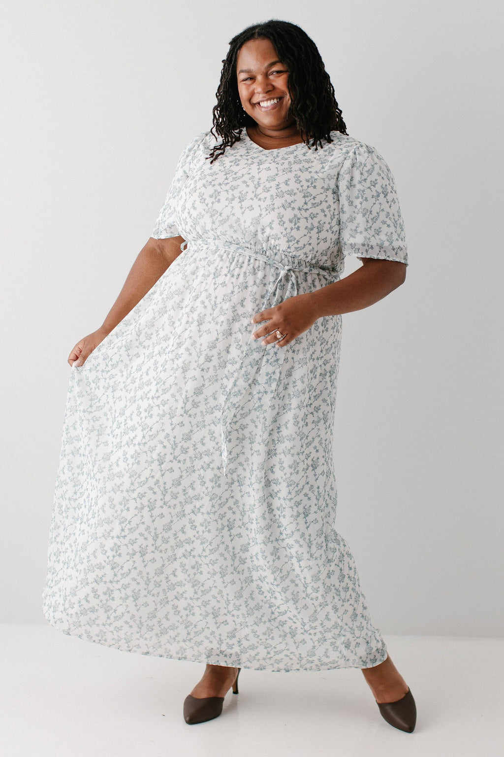 'Esther' Floral Print Maxi Dress