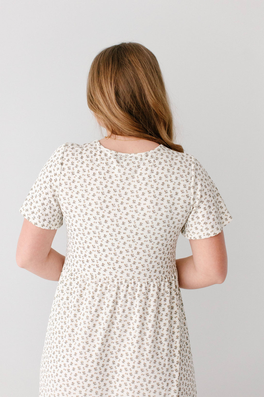 'Shiloh' Ditsy Floral Ribbed Midi Dress