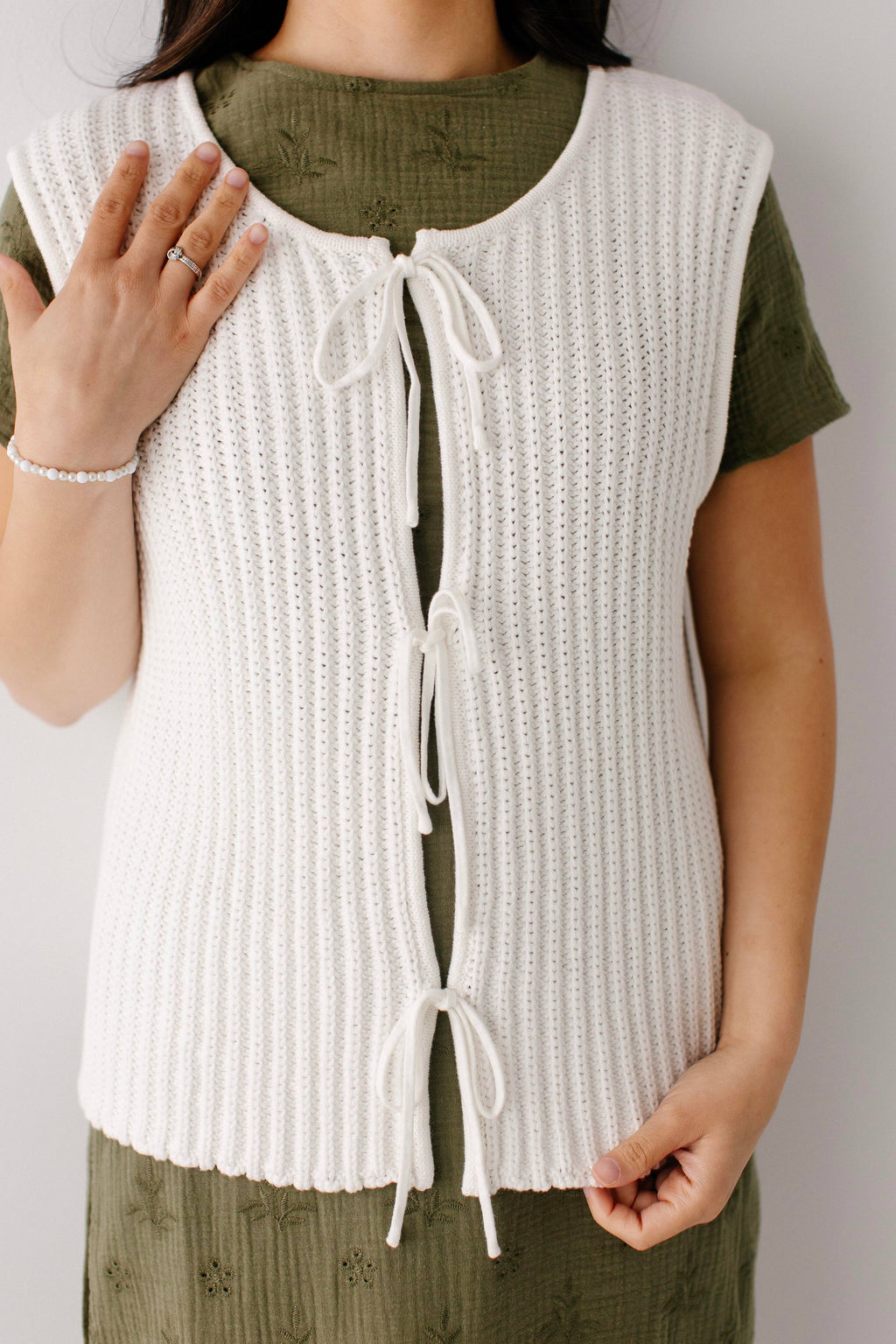 Ingrid Fall Bow Tie Knit Vest