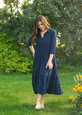 Elsie Button Front Midi Dress