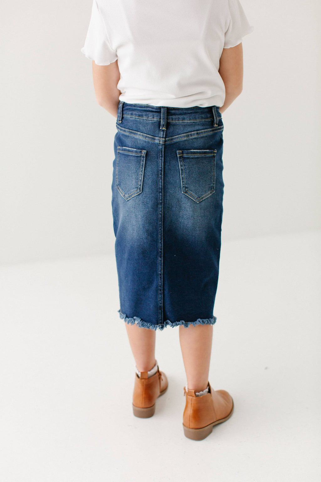 'Nala' Girl Distressed Denim Skirt