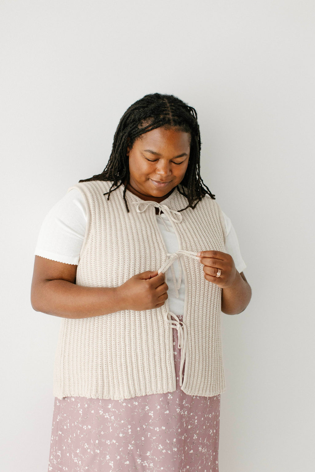 Ingrid Fall Bow Tie Knit Vest
