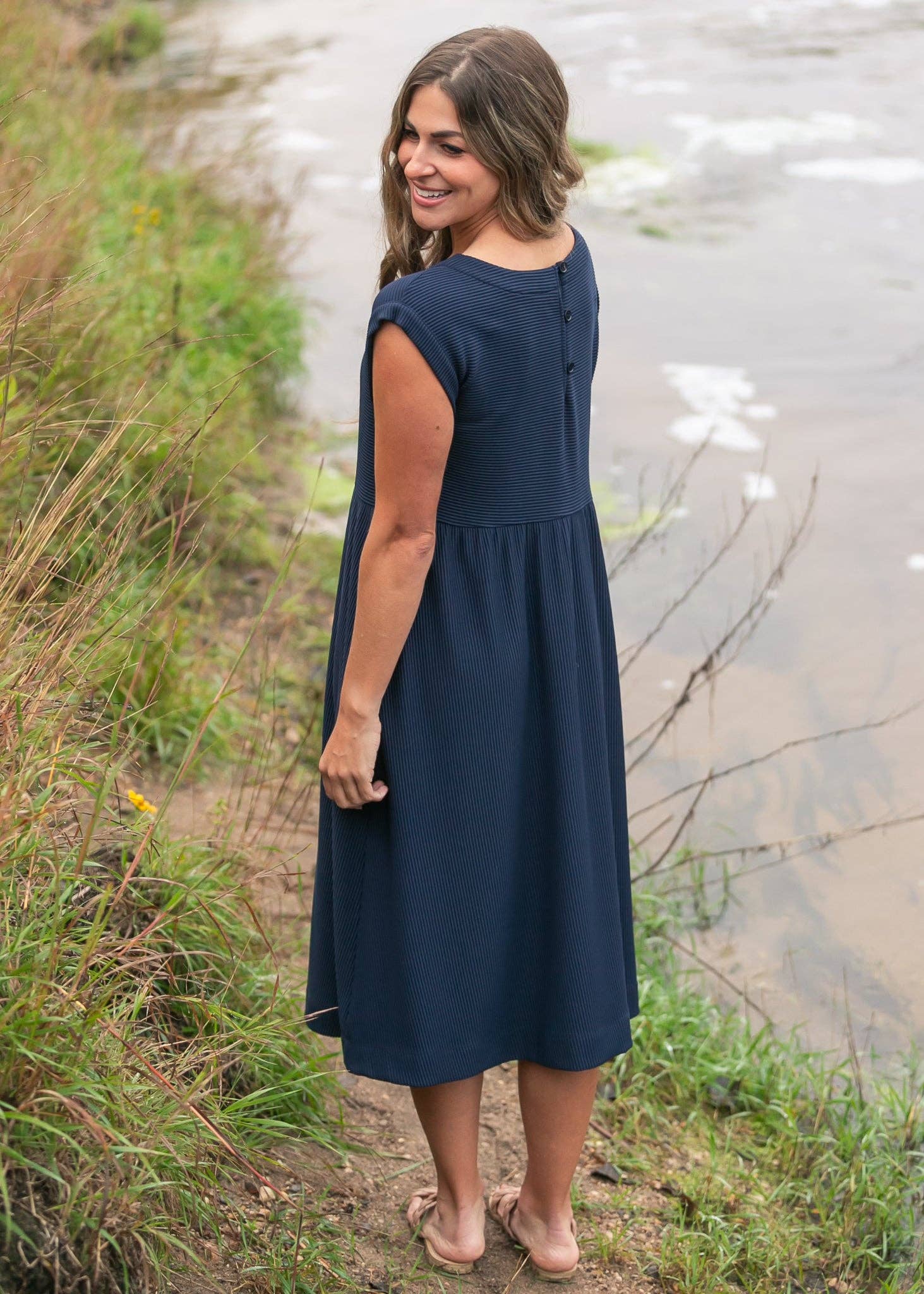 Olivia Cap Sleeve Midi Dress