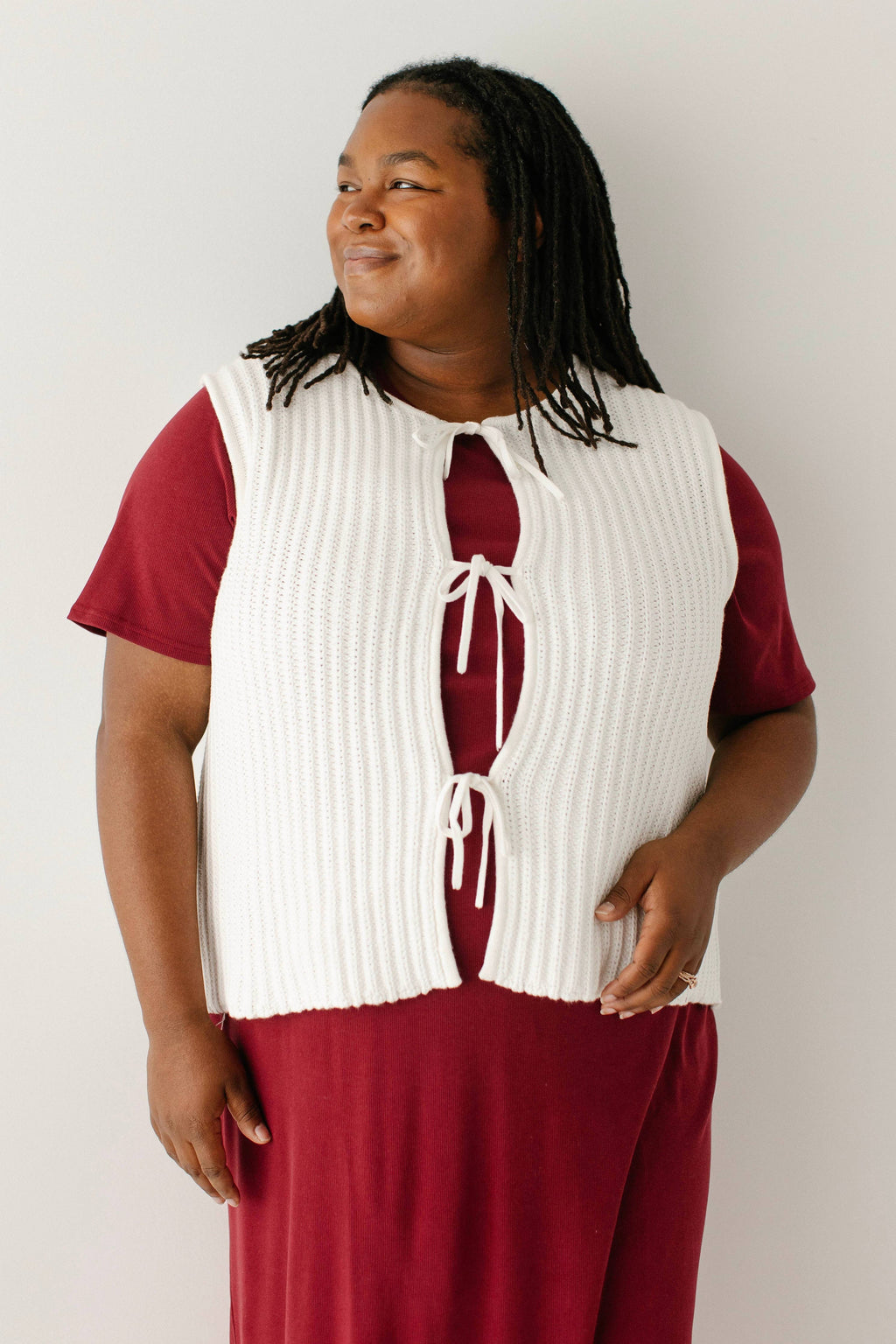 Ingrid Fall Bow Tie Knit Vest