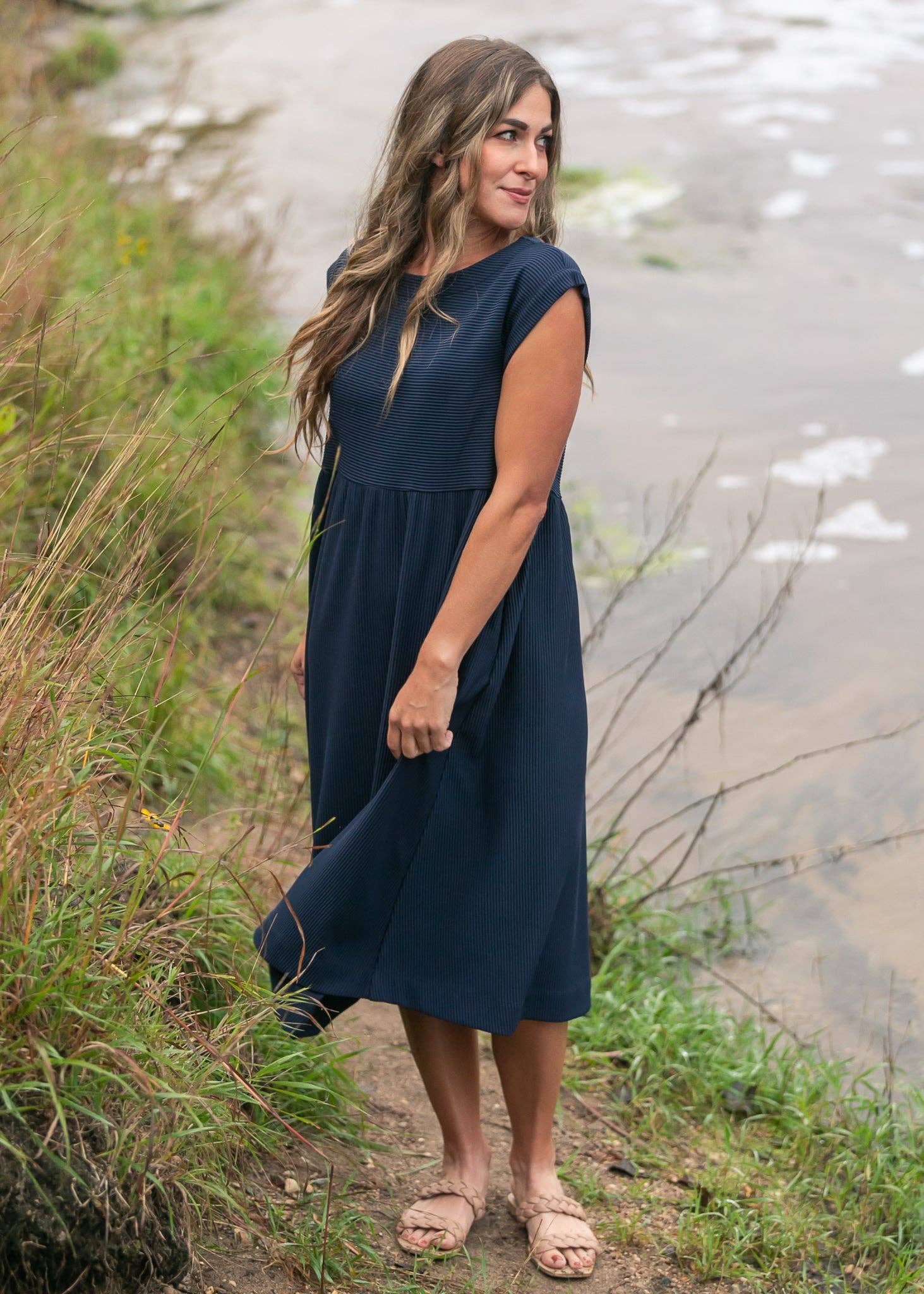 Olivia Cap Sleeve Midi Dress