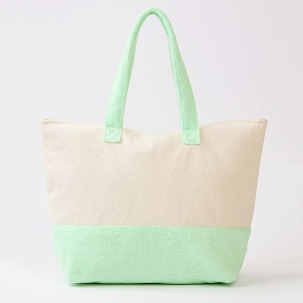 Hello Summer Pineapple Print Terry Tote Bag
