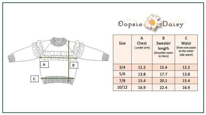 Kids Chocolate Double Ruffle Crew Neck Fall Winter Sweater