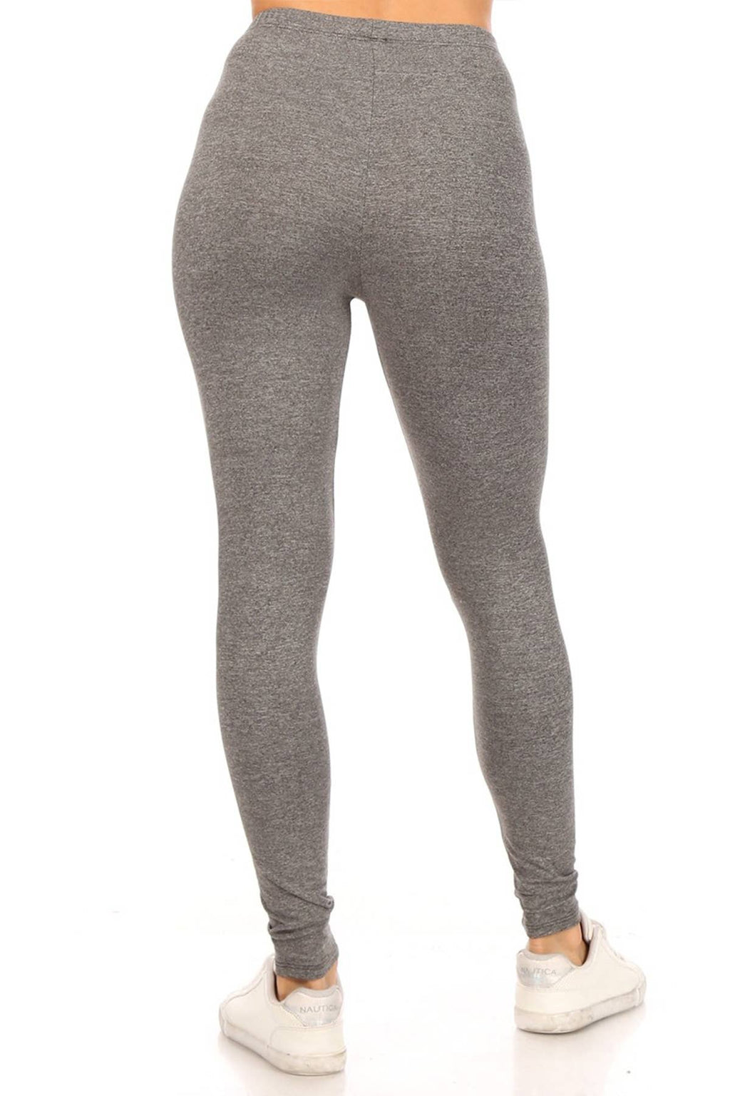 Women's Casual Solid Full Length Leggings Elastic Waistband
