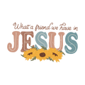Retro What A Friend We Have In Jesus Vinyl, Sticker, 3x3 in